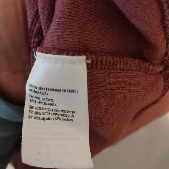 American Eagle Women's Reverse Fleece Crewneck Sweatshirt Rose Colored Size M - Picture 5 of 7